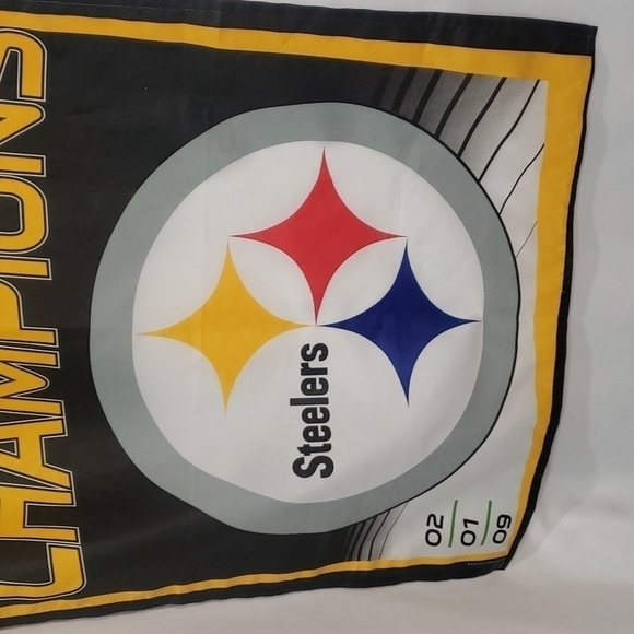 Nfl PITTSBURGH STEELERS Championship Superbowl Banner Extra Large - Picture 4 of 4
